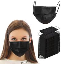 Máscaras descartáveis NNPCBT de 3 camadas pretas com filtro 500 unidades Máscaras descartáveis NNPCBT de 3 camadas pretas com filtro 500 unidades