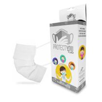 Máscaras descartável branca protect you kids -25unidades