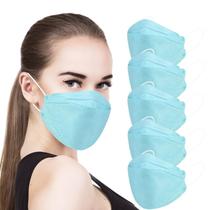Máscaras faciais akgk KN95, pacote com 100 unidades, embaladas individualmente em azul Máscaras faciais akgk KN95, pacote com 100 unidades, embaladas individualmente em azul