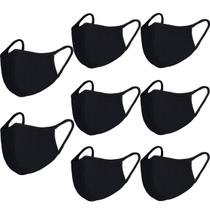 Máscaras Faciais comfso Pacote com 8 Unidades de Algodão Orgânico Preto Reutilizáveis Máscaras Faciais comfso Pacote com 8 Unidades de Algodão Orgânico Preto Reutilizáveis
