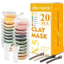 Máscaras Faciais de Argila ZENOWICK - Kit com 20 Cápsulas e 4 Pinos de Cabelo