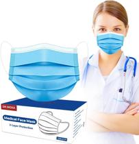 Máscaras faciais descartáveis DR.MOXA, pacote com 100, 3 camadas, Medical Grade