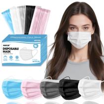 Máscaras faciais descartáveis NNPCBT 3 camadas, pacote com 125 unidades, 5 cores Máscaras faciais descartáveis NNPCBT 3 camadas, pacote com 125 unidades, 5 cores
