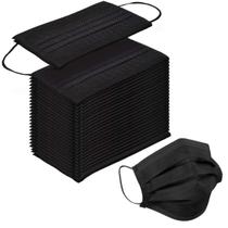 Máscaras faciais descartáveis SOOQOO 100 unidades, 3 camadas, impermeáveis (pretas) Máscaras faciais descartáveis SOOQOO 100 unidades, 3 camadas, impermeáveis (pretas)