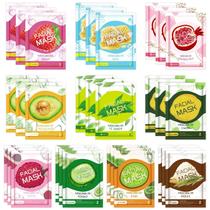 Máscaras faciais GUOYAOLIFU 30 folhas hidratantes para peles sensíveis