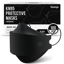Máscaras faciais Keangs KN95, pacote com 100 unidades, respiráveis, pretas para adultos Máscaras faciais Keangs KN95, pacote com 100 unidades, respiráveis, pretas para adultos