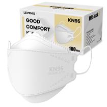 Máscaras faciais KN95 LEVENIS, pacote com 100 unidades, respiráveis e descartáveis