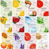 Máscaras faciais KONEUK Collagen Essence, pacote com 60 unidades para mulheres Máscaras faciais KONEUK Collagen Essence, pacote com 60 unidades para mulheres