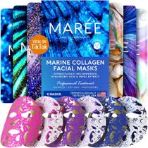 Máscaras faciais MAREE com colágeno marinho e ácido hialurônico, pacote com 6 Máscaras faciais MAREE com colágeno marinho e ácido hialurônico, pacote com 6