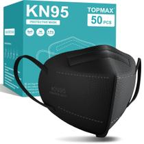 Máscaras faciais TOPMAX KN95, pacote com 50, filtro de 5 camadas 95% preto Máscaras faciais TOPMAX KN95, pacote com 50, filtro de 5 camadas 95% preto