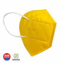 Máscaras KN95 Amarelo com ANVISA - Kit de 10 Unidades - FPP2 - Filtragem 95% - Embaladas de 10 em 10 - SOS Mascaras - SOS MÁSCARAS