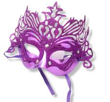 Máscaras Luxo Venezianas Carnaval Metalizadas Com Glitter - D' Presentes
