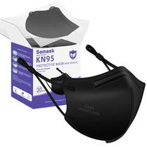 Máscaras respiratórias descartáveis Semask KN95, pacote com 30 unidades, pretas Máscaras respiratórias descartáveis Semask KN95, pacote com 30 unidades, pretas