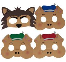 Máscaras Três Porquinhos E O Lobo Mau