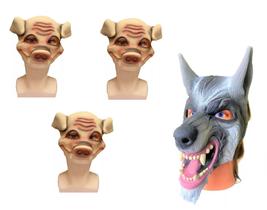 Máscaras Três Porquinhos +Lobo Mau Fantasia Teatro Infantil
