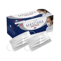 Máscaras tripla proteção elástico ssplus branca 50un Máscaras tripla proteção elástico ssplus branca 50un