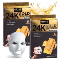 Mascarilla Facial Azure Oro 24K Anti-Aging Hidratante y Tonificante x10