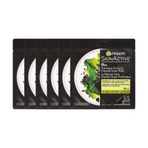 Mascarilla facial de carbón Garnier SkinActive en láminas, paquete de 6 Mascarilla facial de carbón Garnier SkinActive en láminas, paquete de 6