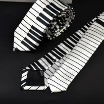 Masculino Black & White Piano Teclado Necktie Tie Classic Slim Skinny Music Tie - Outros - Tamanho se encaixa em todos