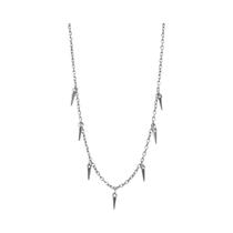 Masculino estilo punk rebite borla colar feminino moda geométrica titânio aço hip hop corrente colar