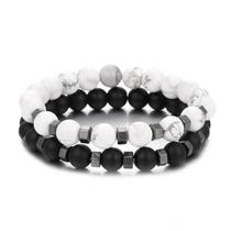 Masculino Feminino Frisado Pulseira Conjunto Lava Pedra Ágata Tigre Olho Charme Jóias Melhores