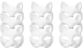 Mask MASINIES Máscaras de gato em branco para pintar uma festa de Halloween DIY Mask MASINIES Máscaras de gato em branco para pintar uma festa de Halloween DIY