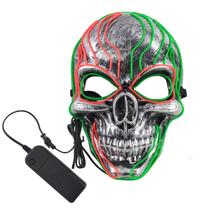 Mask Party Spoof Horror Scary Funny Skull Cosplay com EL Light Mask Party Spoof Horror Scary Funny Skull Cosplay com EL Light