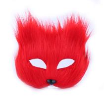 Mask Party Venice Costume Red Fur Half Face Plastic Mask Party Venice Costume Red Fur Half Face Plastic