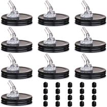 Mason Jar Pour Spouts, pacote com 10, mais 20 tampas pretas