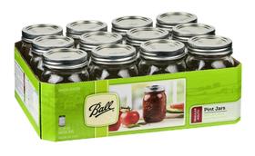 Mason Jars Ball 480 ml Regular Mouth, pacote com 12 unidades de vidro transparente
