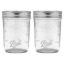 Mason Jars Ball Regular Mouth Half Pint 240 ml com tampas, pacote com 2