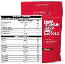 Mass Titanium 17500 ZERO LACTOSE - Refil 2,4kg Morango - Max Titanium
