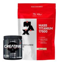 Mass Titanium Refil 3kg - Max Titanium + Creatina Pura - 300g - Black Skull