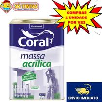 Massa Acrílica Coral 25Kg Interior e Exterior Secagem Rápida Pronto para Uso Branco
