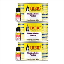 Massa Adesiva Para Mármore Colagem Cubas Ibere 400g Kit 3 - Preto