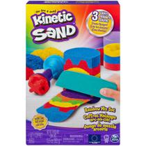Massa areia kinetic sand conjunto mistura arco iris sunny