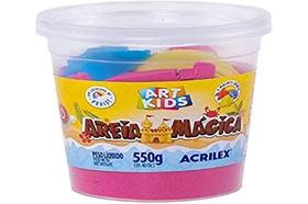 Massa Areia Mágica, Acrilex, Maravilha, 550g, Com Moldes