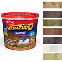 Massa Calafetar Para Madeira Correção Reparo Tipo F12 Dryko 400g Acrílica MDF Trincas Assoalhos Piso Laminado Cores