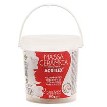 Massa Ceramica Acrilex 500 g Branca 05450-519 05450-519