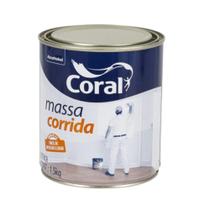 Massa Corrida Coral 1,5kg Branco Fosco De Alto Rendimento Alvenaria Concreto Gesso Pronta Para Uso