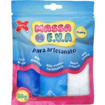 Massa de E.V.A. Flocos para Arte e Artesanato Make+ com 50 gr - Com 3 Cores - Ref. 13017