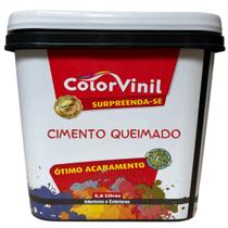 Massa de Efeito Rústico Cimento Queimado Colorvinil Cores Cinzas 3,6L Massa de Efeito Rústico Cimento Queimado Colorvinil Cores Cinzas 3,6L