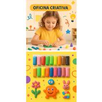 Massa de EVA Colorida 20 Cores Make+ 250g Secagem Rápida