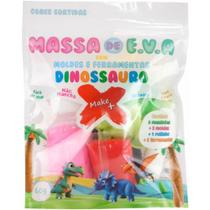 Massa de EVA Criativa Dinossauro com Molde 60G Pacote