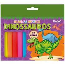 Massa de modelar 12 cores 180g - dinossauro