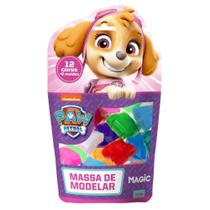 Massa de modelar 12 cores 2 moldes Patrulha Canina - rosa