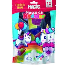 Massa de modelar 12 cores 6 moldes 1 rolinho 1 faquinha unicornio 2 Massa de modelar 12 cores 6 moldes 1 rolinho 1 faquinha unicornio 2
