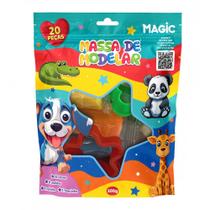 Massa de modelar 12 cores 6 moldes 2 itens - animais Massa de modelar 12 cores 6 moldes 2 itens - animais