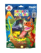 Massa de modelar 12 cores 6 moldes 2 itens - dinos