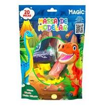 Massa de Modelar 12 Cores 6 Moldes 2 Itens - Dinos Massa de Modelar 12 Cores 6 Moldes 2 Itens - Dinos